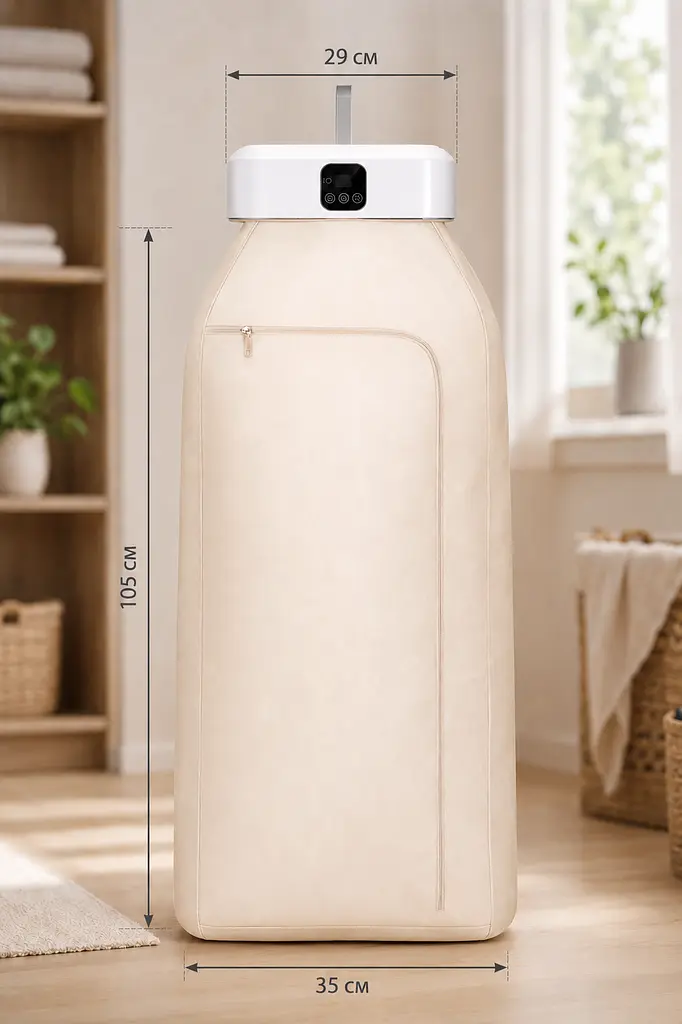 Вертикальна електросушарка для одягу з гарячим повітрям dryer AND XL-1187 / Побутова електрична сушарка для білизни з чохлом та таймером - фото 3