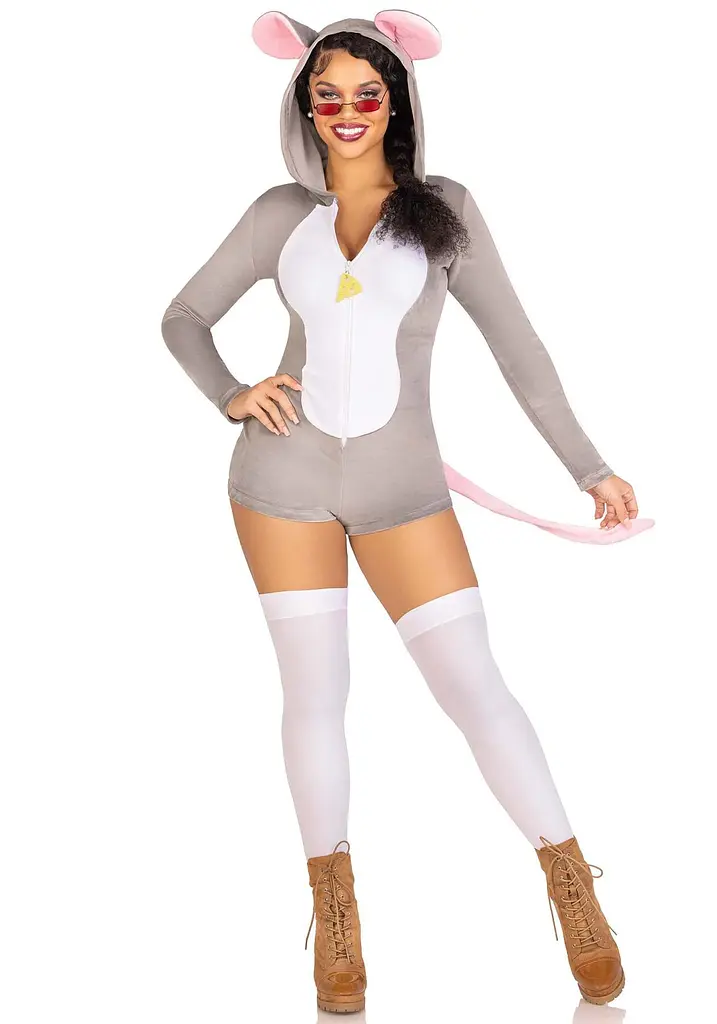 Комбінезон-костюм миші Leg Avenue Comfy Mouse XS, з капюшоном - фото 3