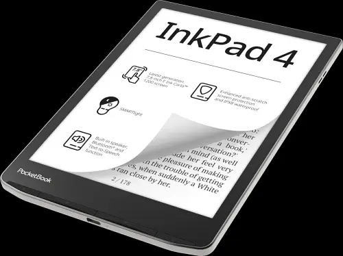 Електронна книга 7.8" 743G InkPad 4, Stund Silver, WiFi / Bluetooth, 1872x1404 (E Ink Car PocketBook teh0028660 - фото 3