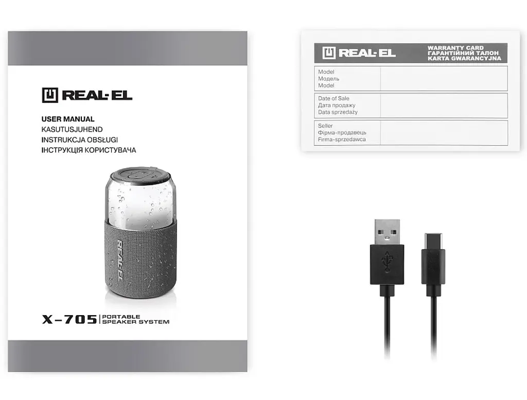 Портативная колонка REAL-EL RX705 5W Bluetooth TWS, RGB, RED - фото 11