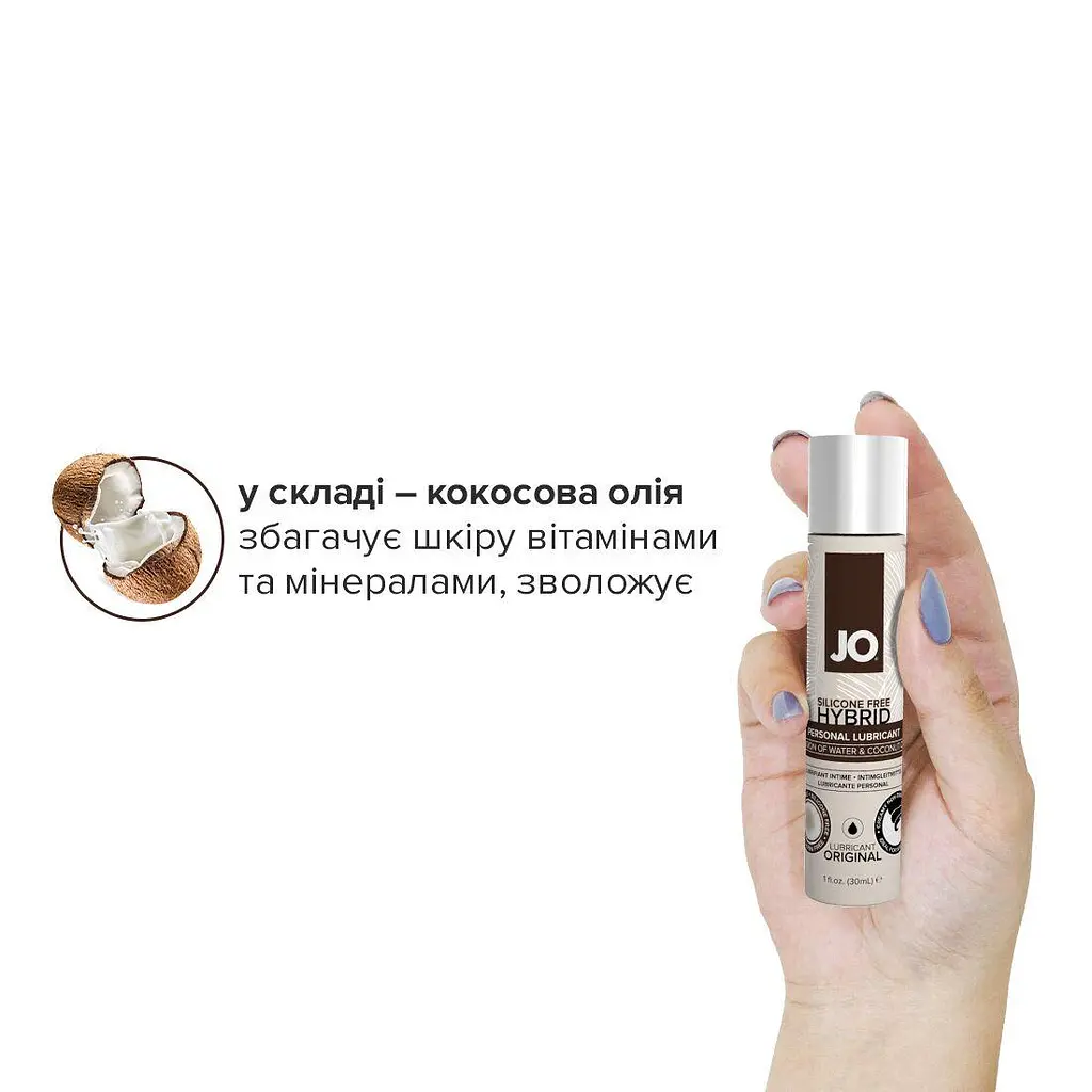 Крем-змазка з кокосовою олією System JO Silicone Free Hybrid Original, 30 мл - фото 4
