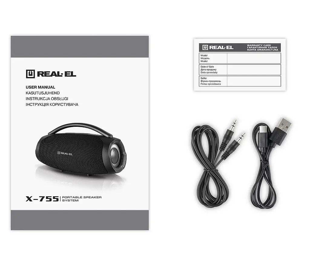 Портативная колонка бумбокс REAL-EL X755-PSS Boombox 70W Bluetooth TWS, RGB, Black - фото 10