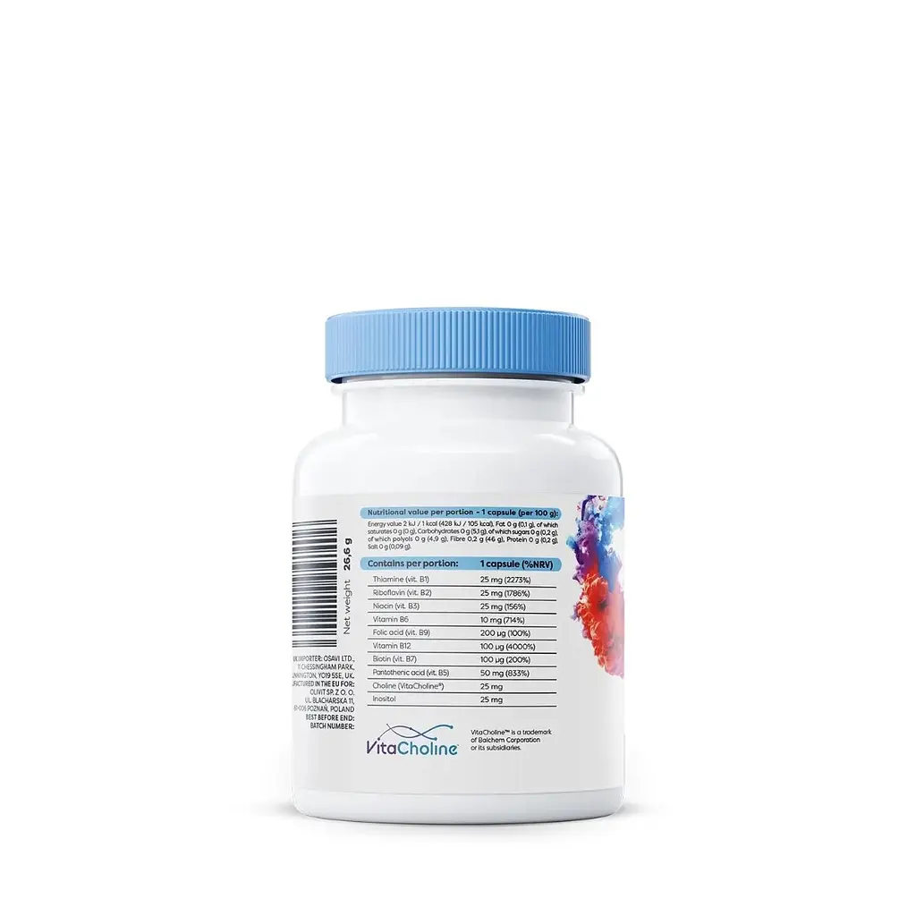 Комплекс витаминов группы B Osavi B-complex with choline & inositol, 60 капсул с холином и инозитолом - фото 2