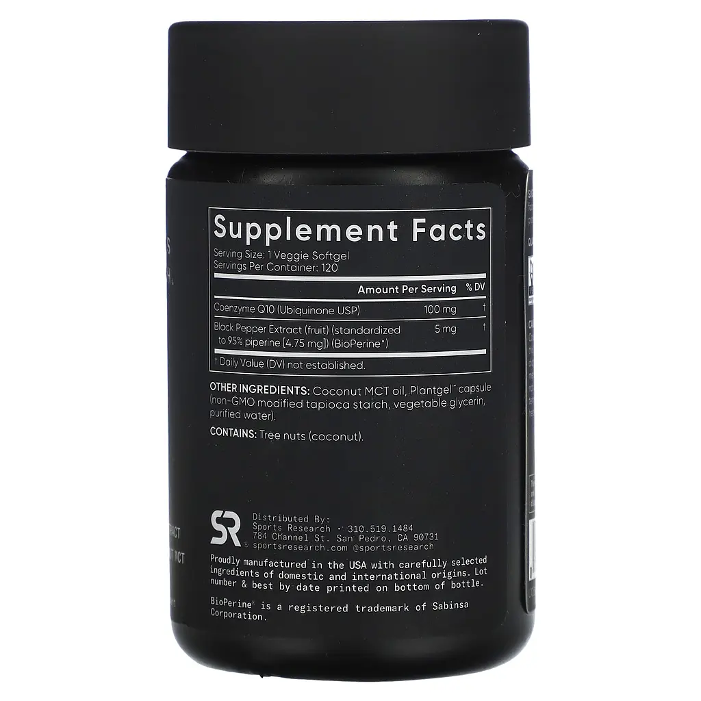 Натуральная добавка Sport Research CoQ10 100 mg 120 капсул - фото 2