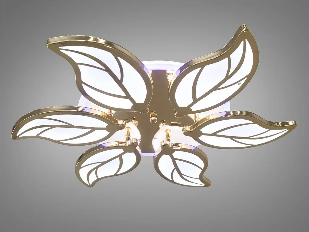 Люстра LED Diasha 8028/6G, 105W, 3200K-6500K, золото, сучасний стиль, з пультом, диммер, акрил - фото 3