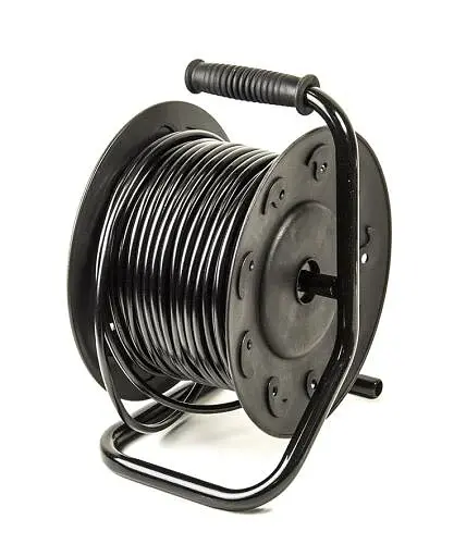 Подовжувач мережевий на котушці PowerPlant, 4 розетки, 40 м, Black, 8A, до 2.5 кВт, 2x1 мм² (PPRA08M400S4) - фото 2