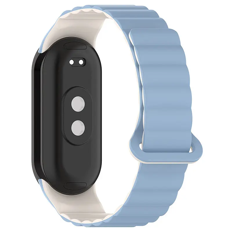 Ремінець Dual-color Magnetic для Xiaomi Mi Band 9/8/10 Lilac Blue / White - фото 2