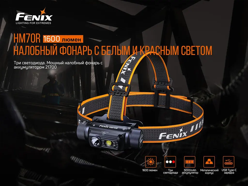 Налобний ліхтар Fenix HM70R 1600лм 1x21700 IP68 - фото 7