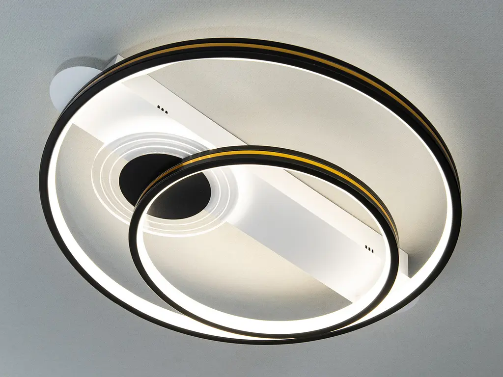 Стельова LED-люстра Diasha MX2247/2WH+BK, подвійне кільце, 64 W, Ø46 см - фото 2