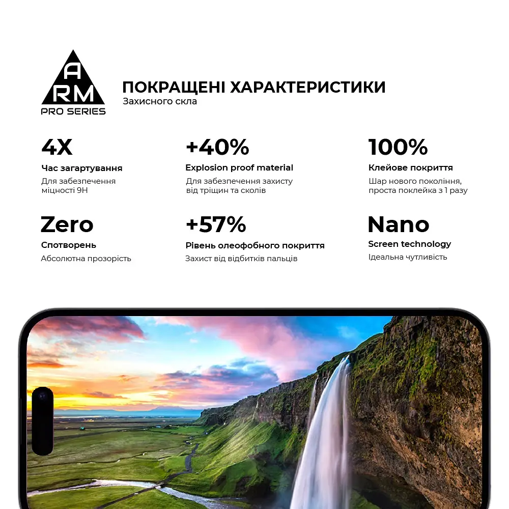 Захисне скло на Apple iPhone 16 Pro Max з олеофобним покриттям, Pro, повне проклеювання, антистатичний і пиловідштовхуючий шар, 9H, самоклеючеся, 2.5D, на весь екран, антистатичний клей, ArmorStandart (ARM78511) - фото 5