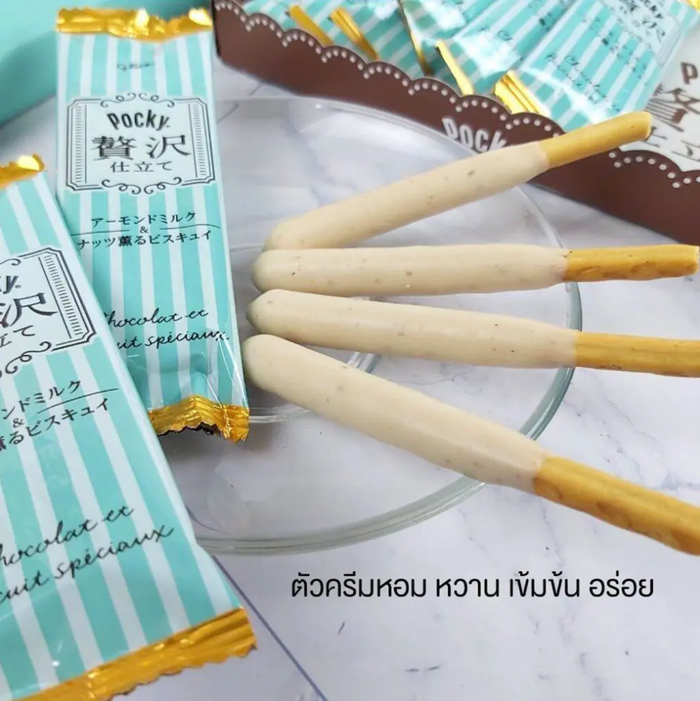 Японські палички Glico Pocky Zeitaku Jitate Almond Milk 110г - фото 6