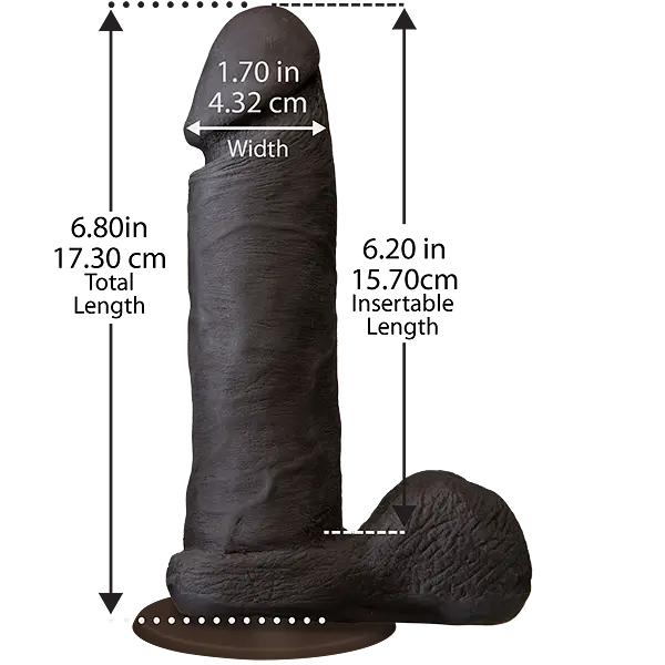 Фалоімітатор Doc Johnson The Realistic Cock 6 inch Black, ULTRASKYN - фото 2