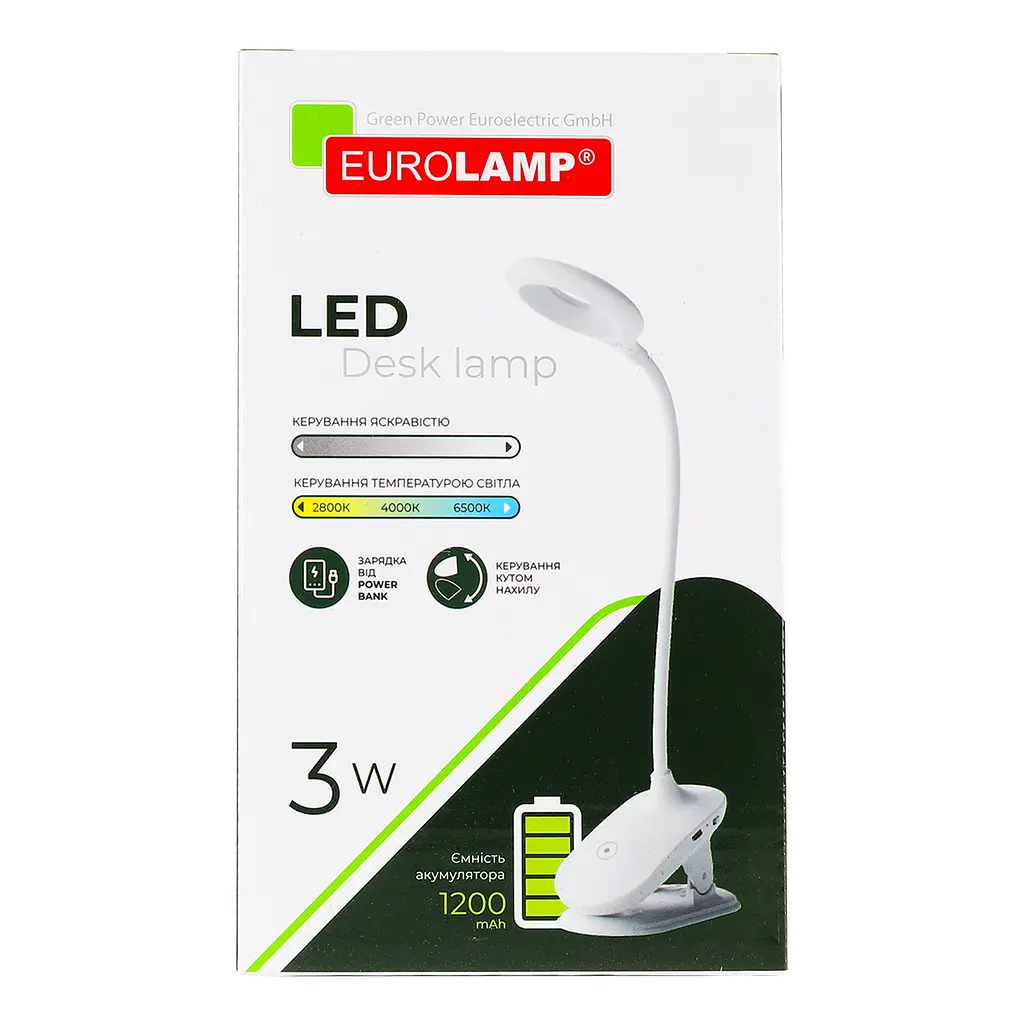 Настольная лампа Eurolamp LED SMART с аккумулятором 3W 2800-6500K dimmable USB Type-C белая (LED-TLB-3W(white)USB) - фото 2