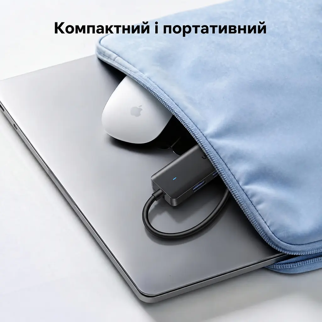 USB-хаб UGREEN CM219 USB-концентратор вхід USB-C та 4 виходи USB-A USB 3.2 Gen 1 теоретично до 5 Гбіт/с без драйверів у Windows macOS Linux з вбудованим кабелем 1 м чорний (75582) - фото 9
