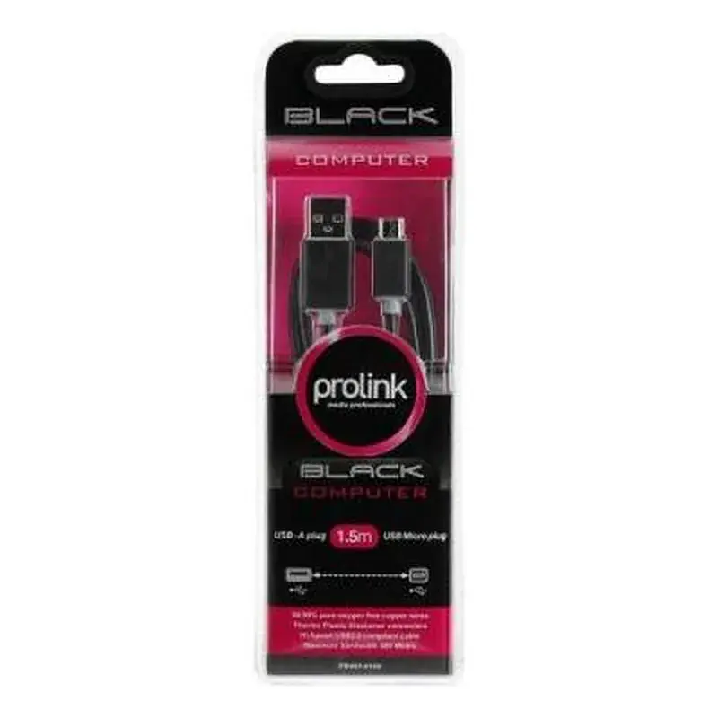 Дата кабель USB 2.0 AM to Micro 5P 1.5m Prolink (PB487-0150) - фото 4
