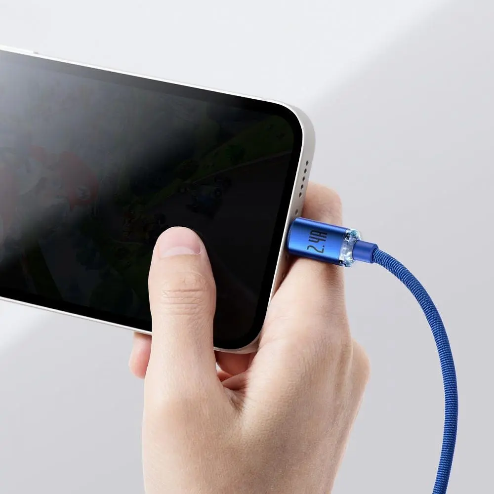 Кабель Baseus Crystal Shine Series Fast Charging Lightning 2.4A (2m) purple (CAJY000105) - фото 7