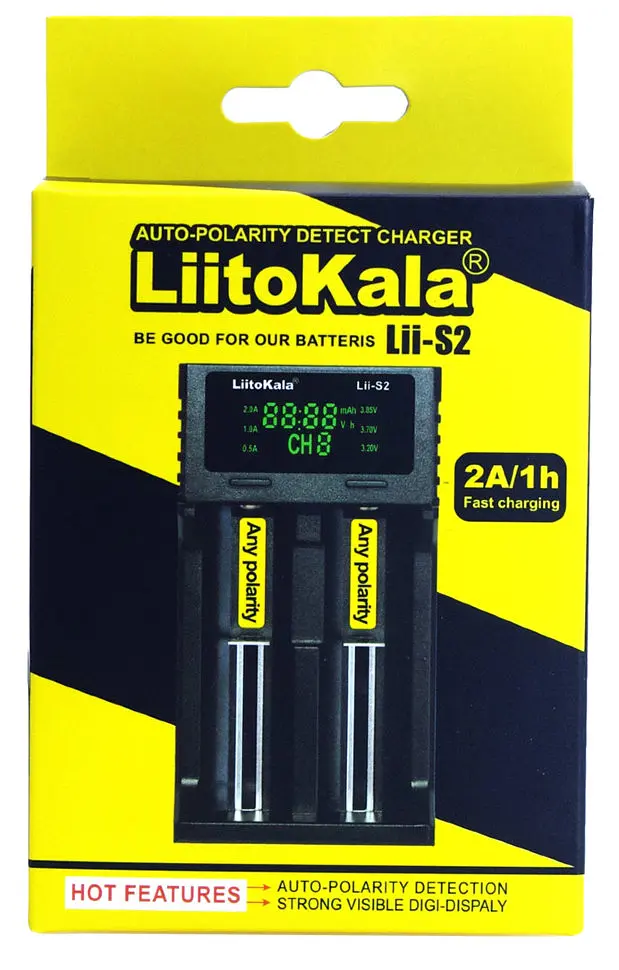 Зарядний пристрій Liitokala Lii-S2, 2 канала, Ni-Mh/Li-ion/LiFePo4, USB, LCD, Box - фото 5