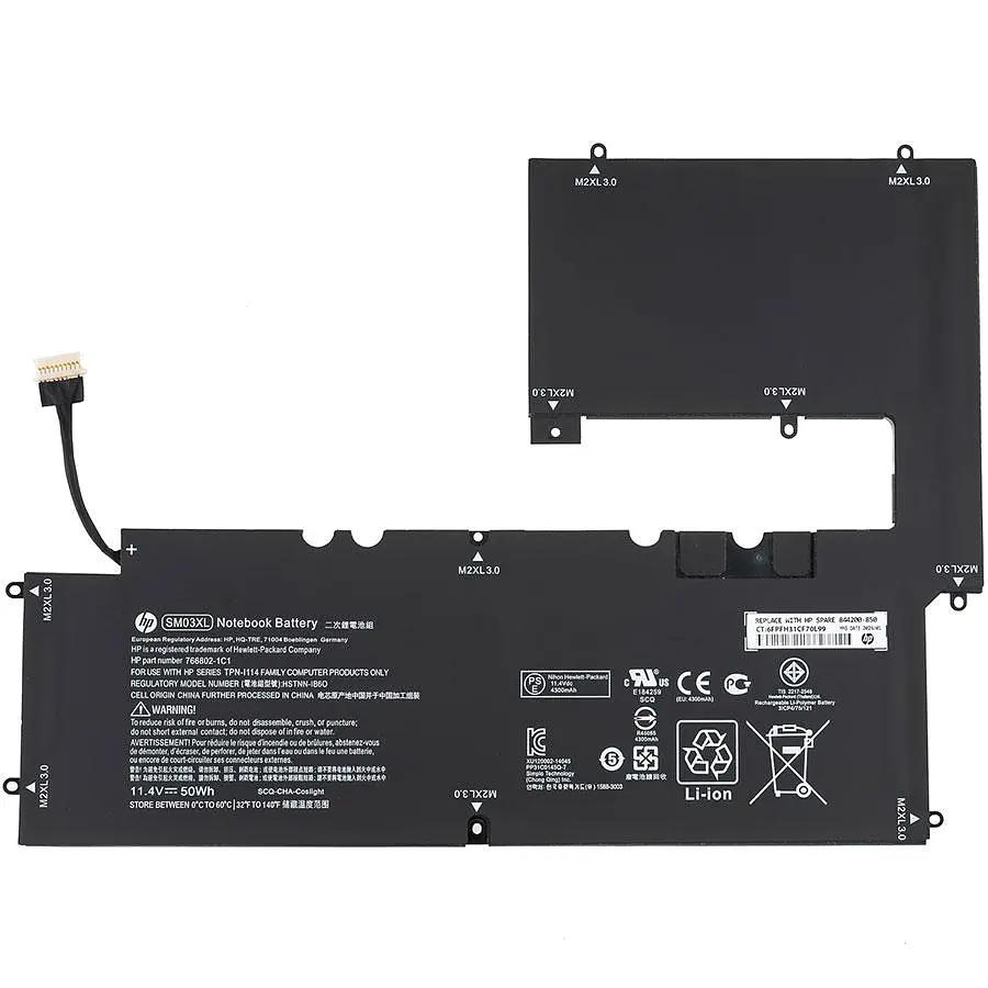 Батарея Hewlett Packard для ноутбука HP SM03XL (Envy x2 15) 11.4V 4380mAh Чорний - фото 2