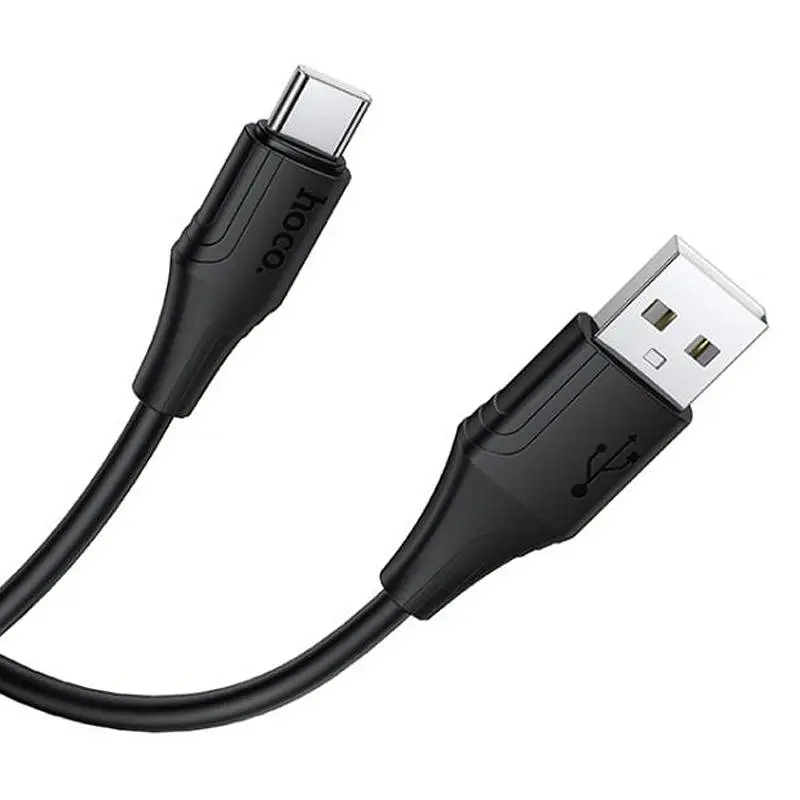 Дата кабель Hoco X124 Bien silicone USB to Type-C 3A (1m) Black - фото 3