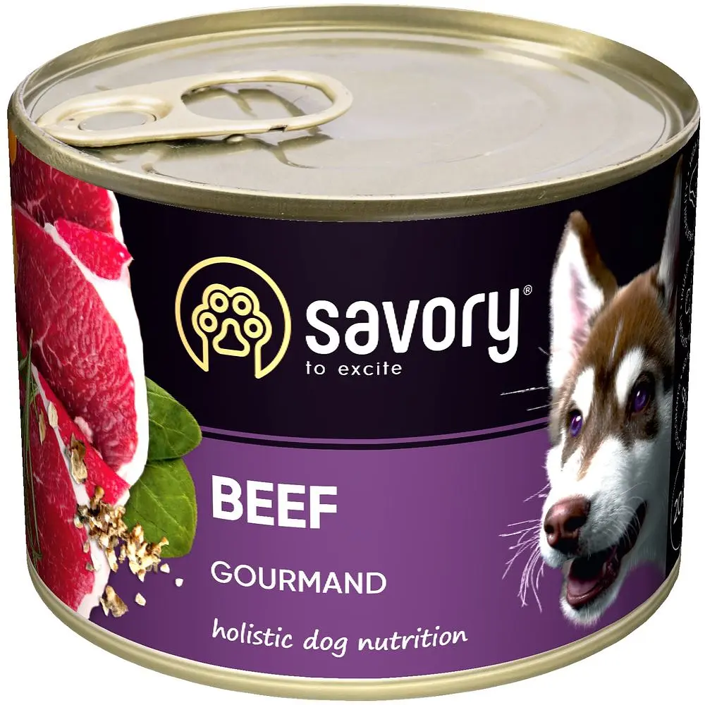 Набір вологих кормів для дорослих собак Savory Gourmand 3+1 з яловичиною 800 г (4 шт. х 200 г) - фото 4