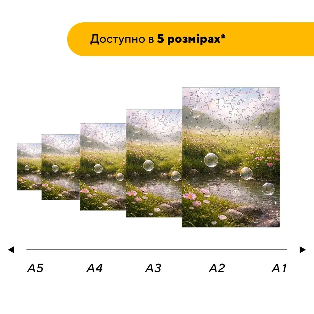 Дерев'яний фігурний пазл puzzlean Весняна тиша, А3, Дерев'яна коробка 200 елементів - фото 2