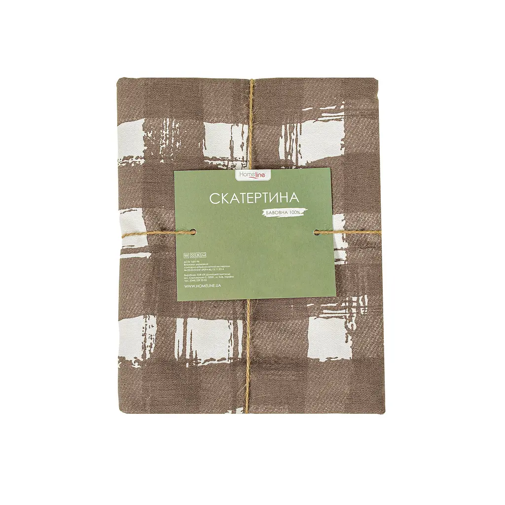 Скатертина Home Line Клітинка 120х150 см сіро-коричнева (183211) - фото 2