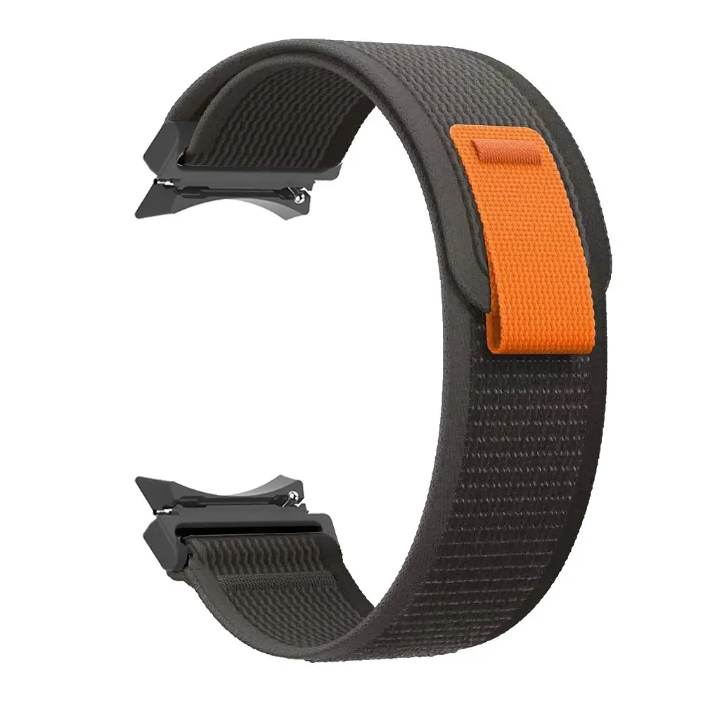 Ремінець для Samsung Galaxy Watch 4 Classic 42mm - чорно-жовтогарячий Watchbands Cloth ширина кріплення 20мм нейлоновий (WB9596186) - фото 2