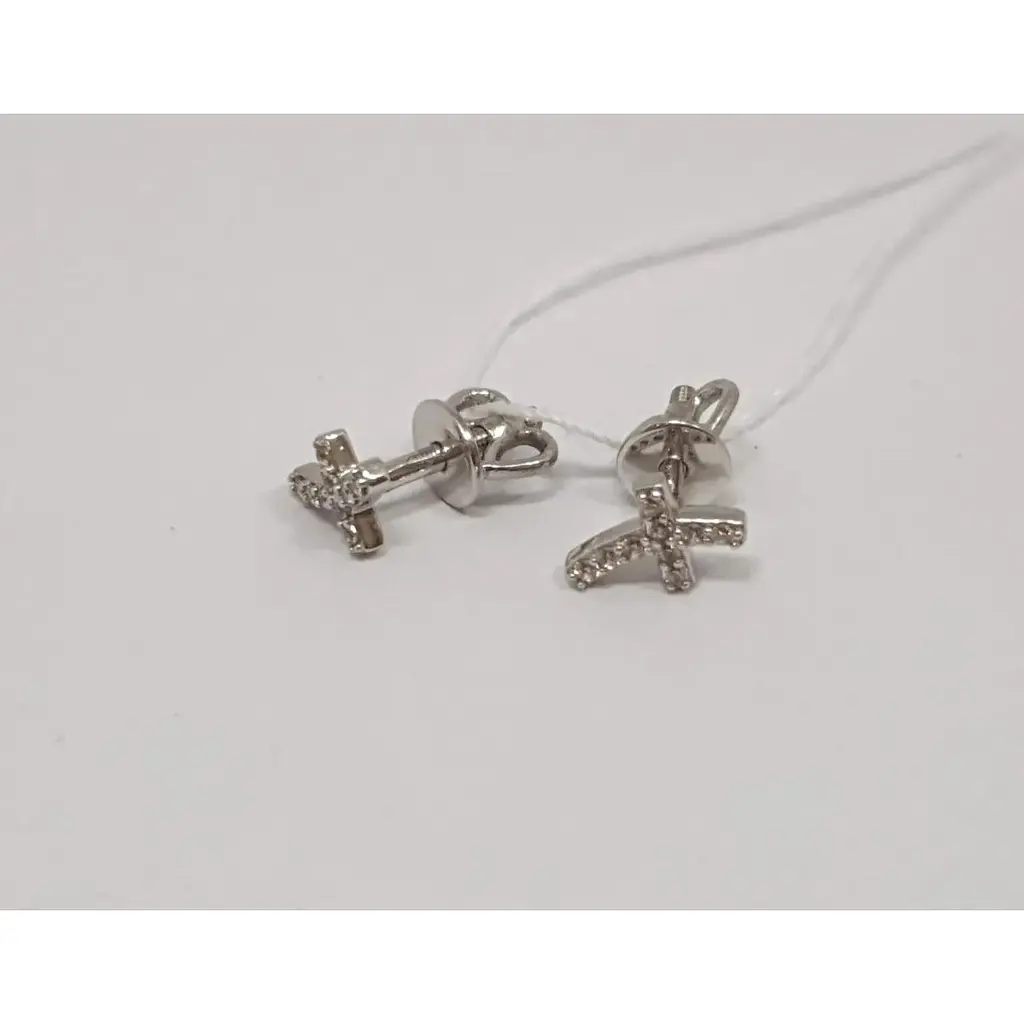 Золоті сережки-пуссети Favoritum з фіанітами. 211293_Б - фото 2