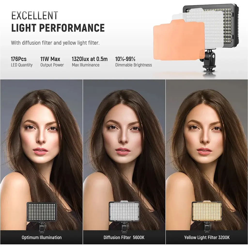 Накамерный свет Neewer PT-176S LED175 11W color 3200-5600K [110708] - фото 5