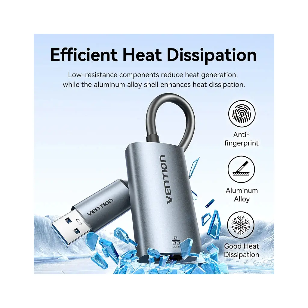 Переходник USB-C + USB A to RJ45 Ethernet 1000Mbps 0.15m aluminum gray Vention (CFQHB) - фото 6