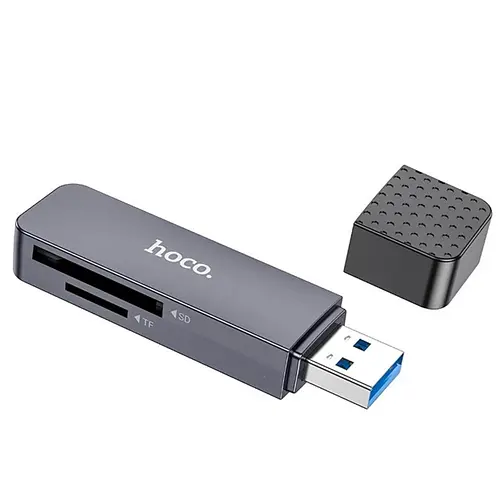 Картридер Hoco HB45 Spirit 2в1 USB 2.0 Micro SD швидкість передачі данних 480 Мбит/с Сірий - фото 2