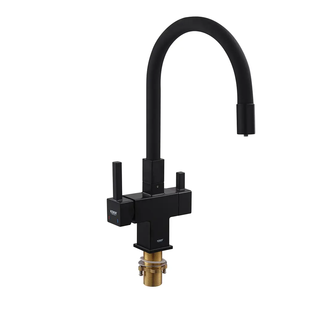 Смеситель для кухни на две воды Koer KB-72023-05 KR5009 Черный матовый - фото 2