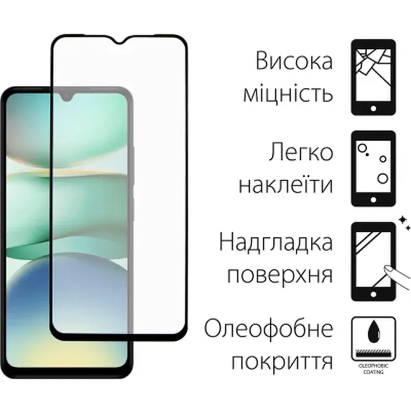 Скло захисне Dengos Full Glue Xiaomi Redmi A5 (black) (TGFG-399) - фото 2