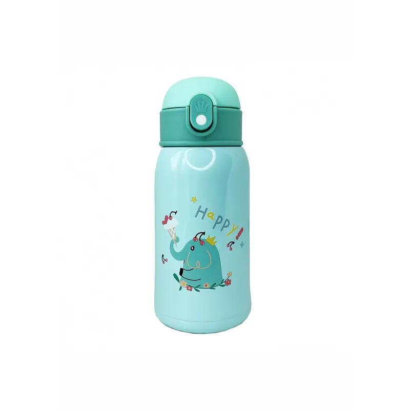 Термос-поїльник з силіконовою трубочкою MGZ-0318(Turquoise) чашкою, в чохлі з ремінцем, 550 мл - фото 5