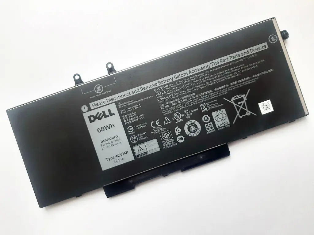 Акумулятор для ноутбука Dell Latitude 5500 4GVMP (long), 68Wh (8500 mAh), 4cell, 7.6V, Li-ion, чорний - фото 2