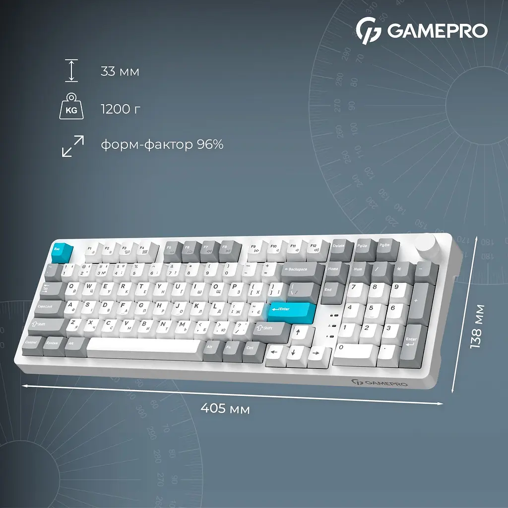Клавиатура GamePro Asgard Drakkar Keychron Super Red Switch Wireless/Bluetooth/USB White беспроводная (MK305WH) - фото 8