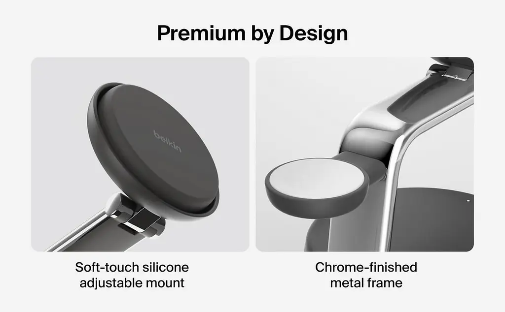 Зарядний пристрій Belkin UltraCharge Pro 3-in-1 Magnetic Charging Dock 25Вт, Charcoal (WIZ040KQCH) - фото 8