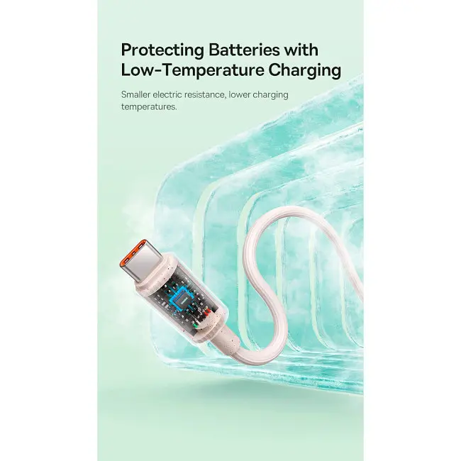 Кабель Baseus Habitat Series Fast Charging Cable USB to Type-C 100W 2m P10360203421-01 Pink - фото 9