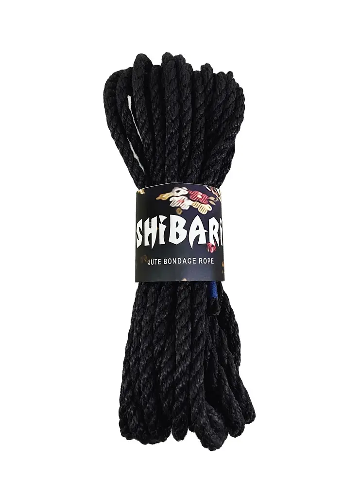 Джутова верьовка для шибарі Feral Feelings Shibari Rope, 8 м, чорна