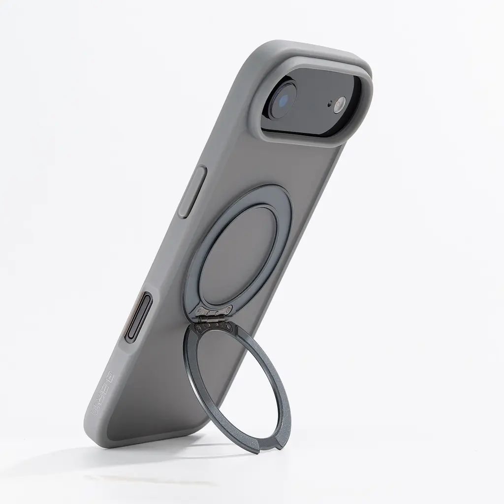 Противоударный чехол-панель для Apple iPhone 17 Air, Unit Stand2, серый, силикон + поликарбонат, защита всего корпуса, с подставкой, поддержка магнитных держателей и беспроводной зарядки (MagSafe), ArmorStandart (ARM86343) - фото 5