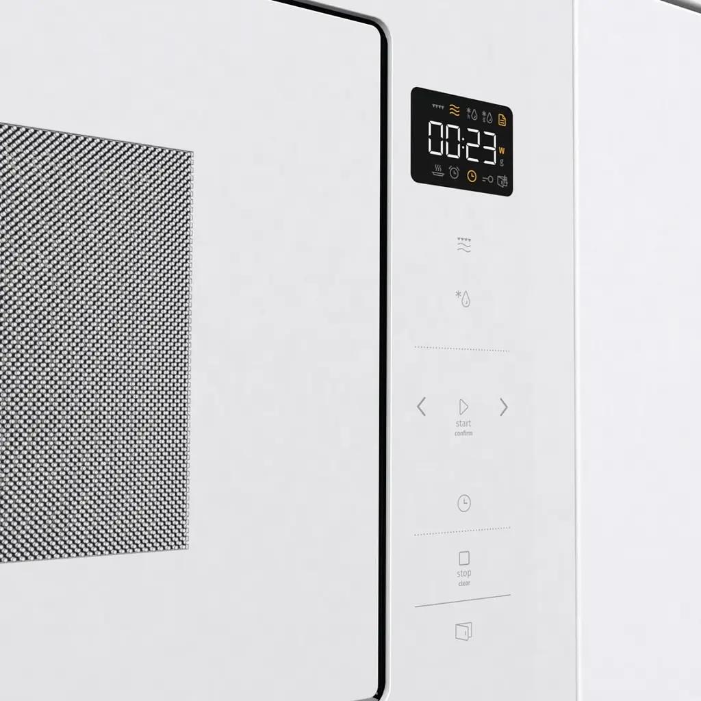 Мікрохвильова піч Gorenje вбудовувана 25л 900Вт гриль дисплей приготування на кількох рівнях білий - фото 6