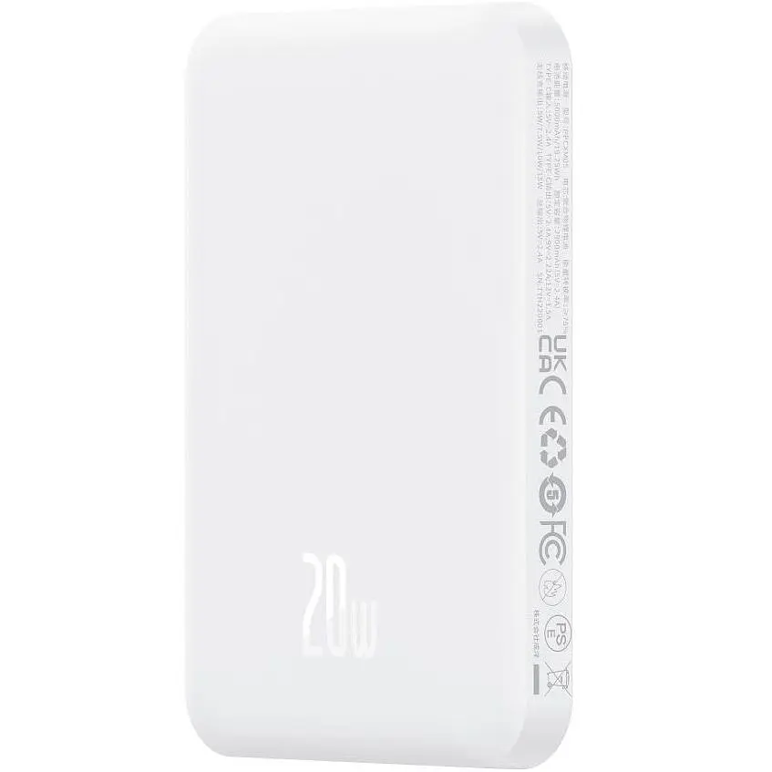 Зовнішній акумулятор Baseus Magnetic Mini 5000mAh 20W White (P10022107223-00) [117952] - фото 2
