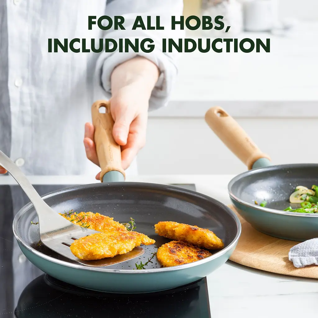 Набір сковорідок GreenPan Mayflower 20 см,  24 см 2 шт. + лопатка з прорізами (CC001570-001) - фото 7