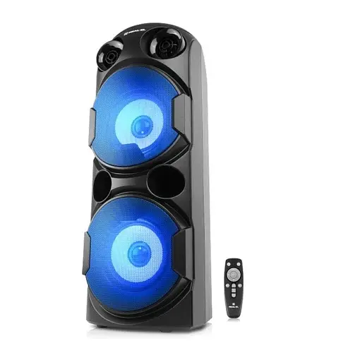 Колонка портативна 1.0 REAL-EL X-780, Black, 2 x 40 Вт, RGB підсвічування, USB, Bluetooth, AUX, Micro SD, TWS, 2хMic, функція караоке, 4000 мАг, час роботи до 8 год (EL121600030) - фото 4