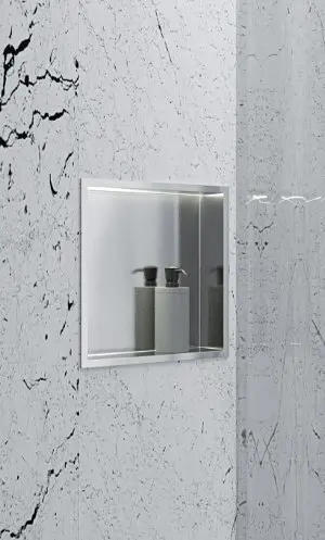 Полиця-ніша для ванної кімнати Mixxus Premium NICHE-0102 із нержавіючої сталі SUS304 (MI6679) - фото 5