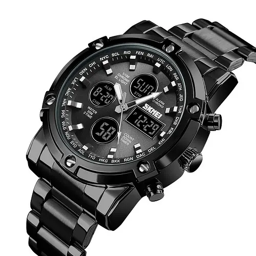 Чоловічий наручний годинник 1389BK All Black Skmei acs0030778 - фото 2
