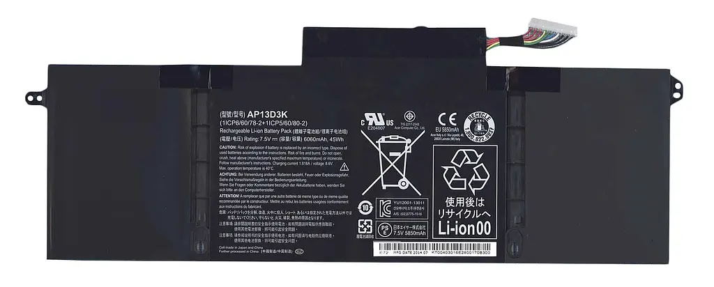 Акумулятор для ноутбука Acer Acer AP13D3K Aspire S3-392G 7.5V Black 6060 mAh - фото 2