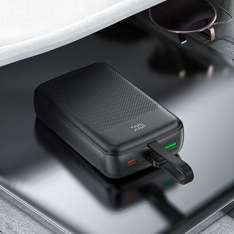 УМБ Acefast 20000mAh 22,5W PD,QC3.0 USB-A+USB-C In/Out,built-in cable M14 Black - фото 6