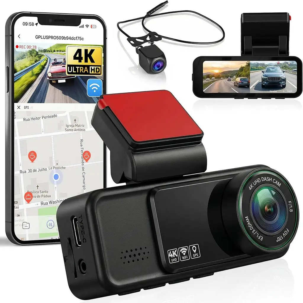 Автомобільний відеореєстратор SIXWIN 4K+2K з GPS, Wi-Fi та ADAS