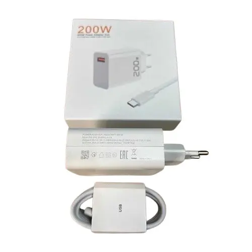 Зарядное устройство Xiaomi 200W с 2-мя разъемами + Кабель USB-Type C | Быстрая зарядка QC/PD Белый - фото 2